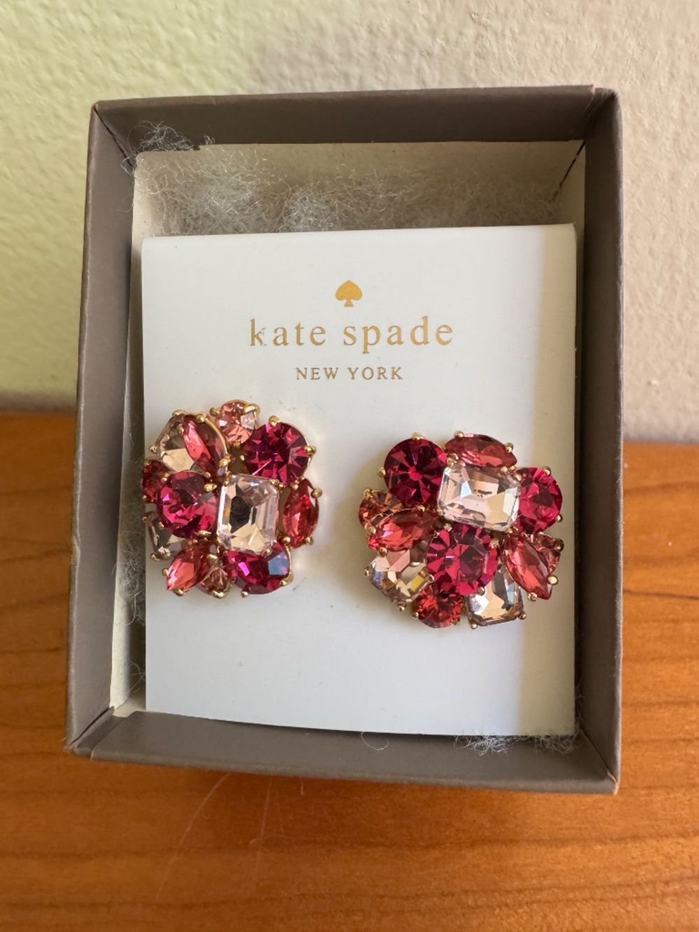NWT Kate Spade 'Shine On' Pink Crystal Earrings